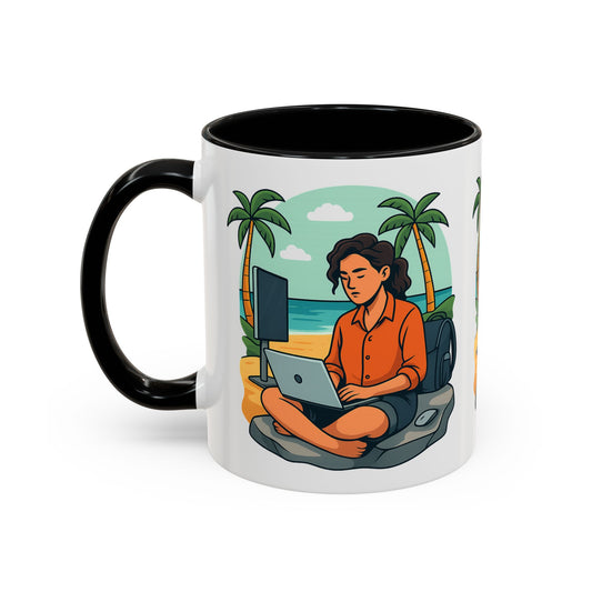 Be Beautiful” Coffee Mug Black-Trim Ceramic Accent Mug