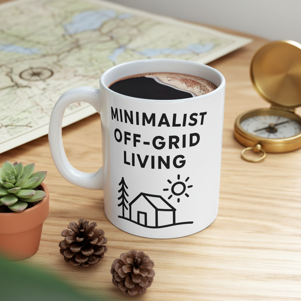 Minimalist Camper Ceramic Coffee Mug | 15oz Retro RV Gift