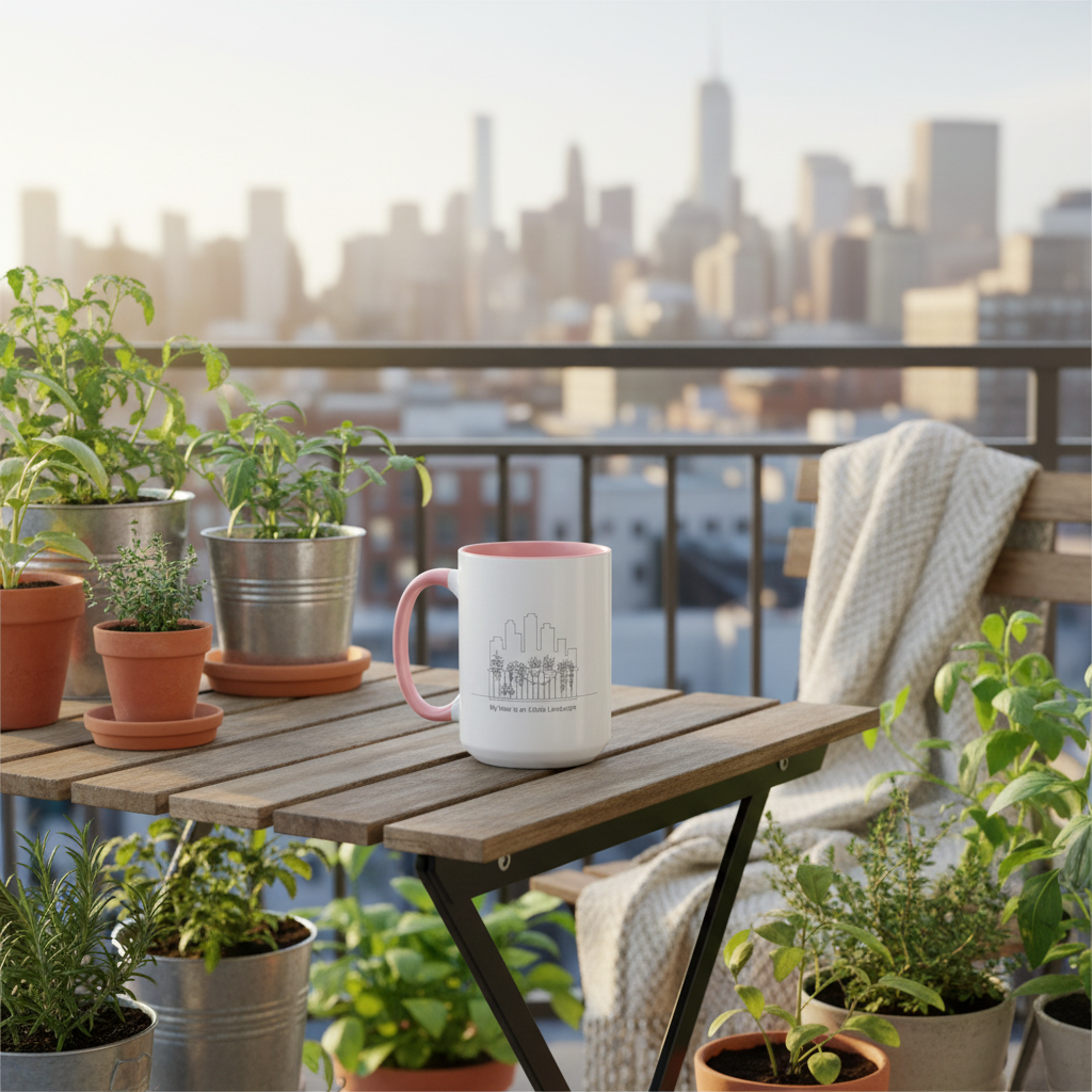 City Skyline Ceramic Coffee Mug, 11/15 oz Minimalist Design