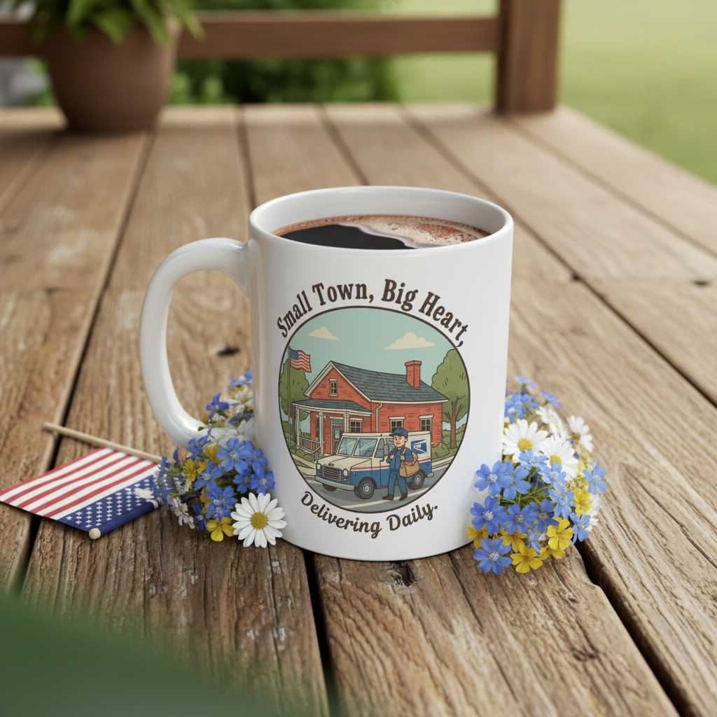 Small Town Big Heart Scenic Village Ceramic Coffee Mug
