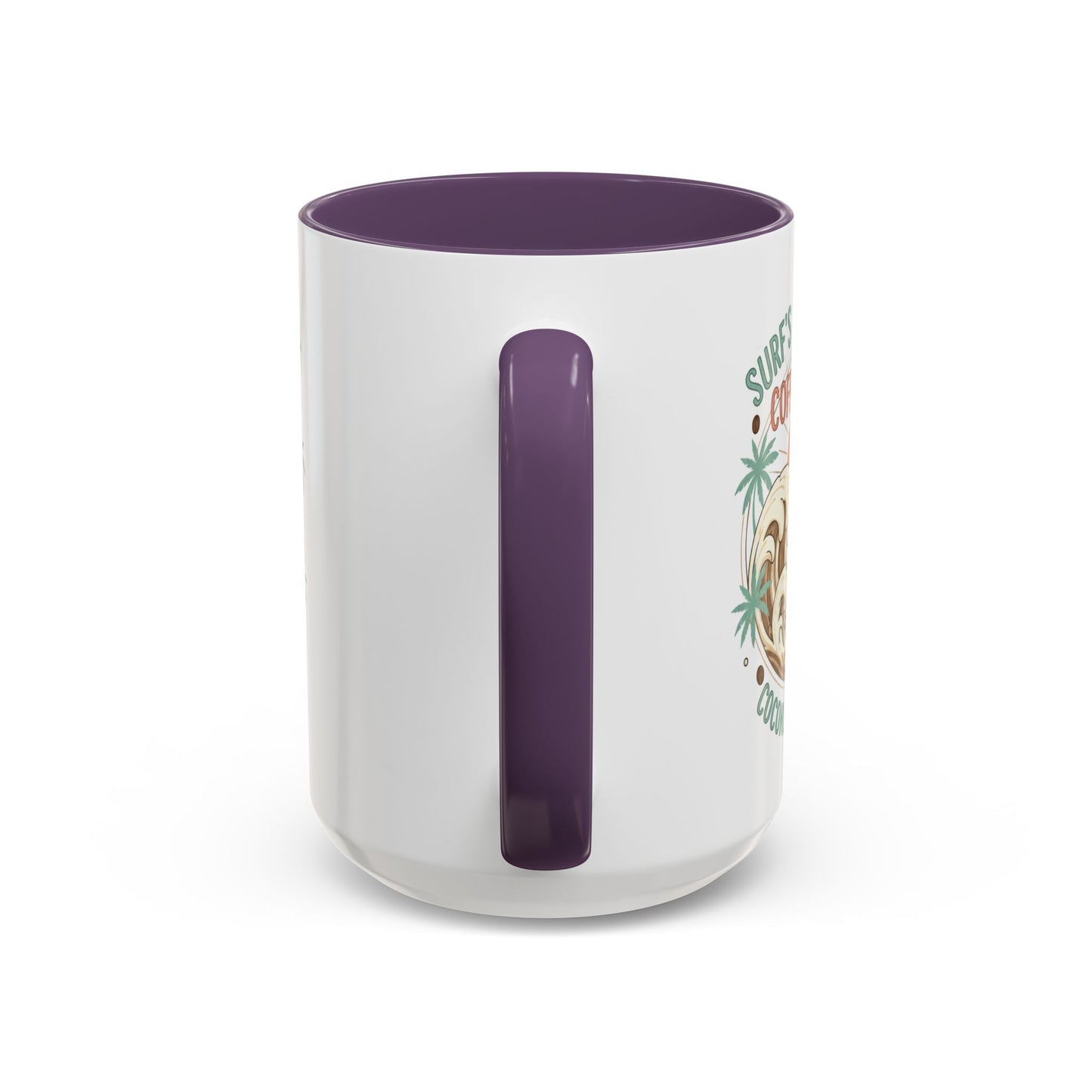 Coffee Mug “Surf’s Up Sunrise: Coconut & Caffeine” Tropical Surf Monkey Accent Mug