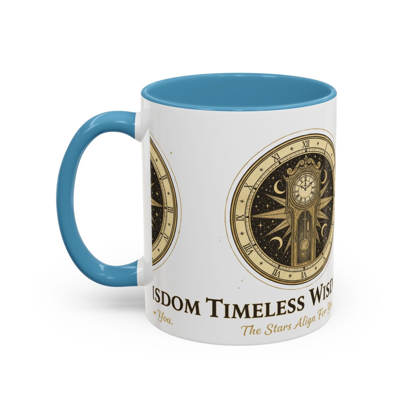 Vintage Celestial Clock Ceramic Coffee Mug | Timeless Wisdom Gift