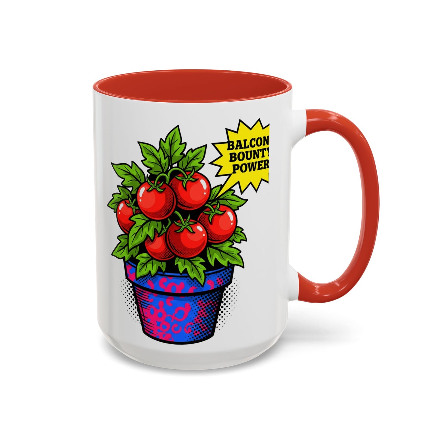 “Balcony Bounty Power!” Coffee Mug – Tomato Plant Garden Accent Mug