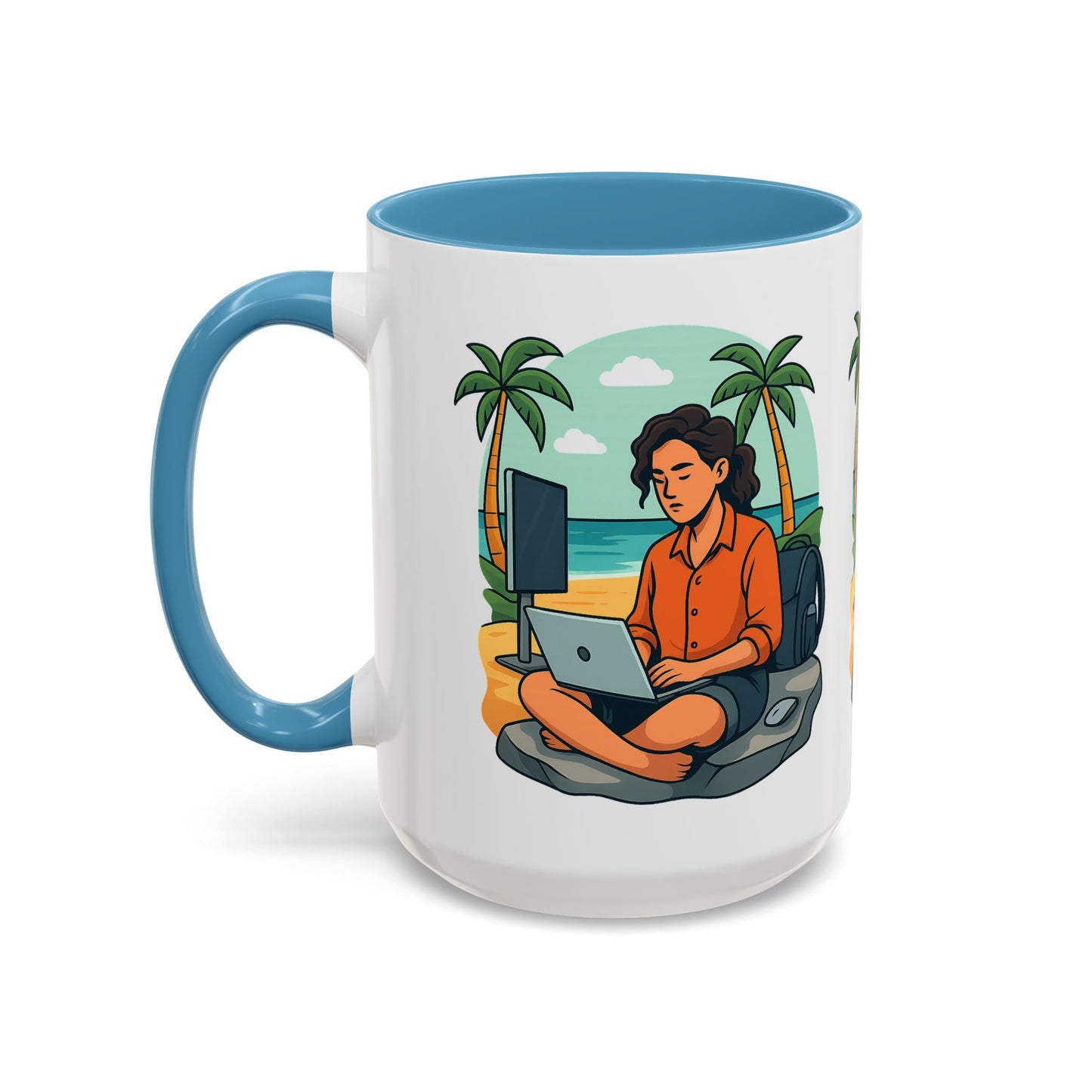 “Be Beautiful” Black-Trim Ceramic Coffee Mug