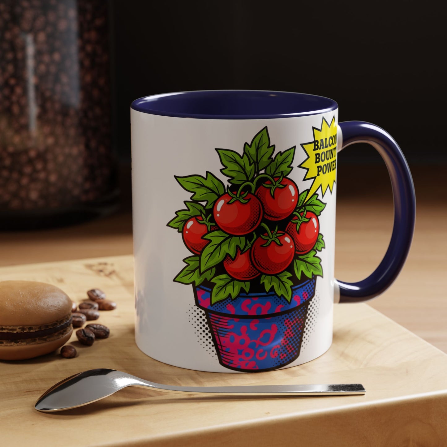 “Balcony Bounty Power!” Coffee Mug – Tomato Plant Garden Accent Mug