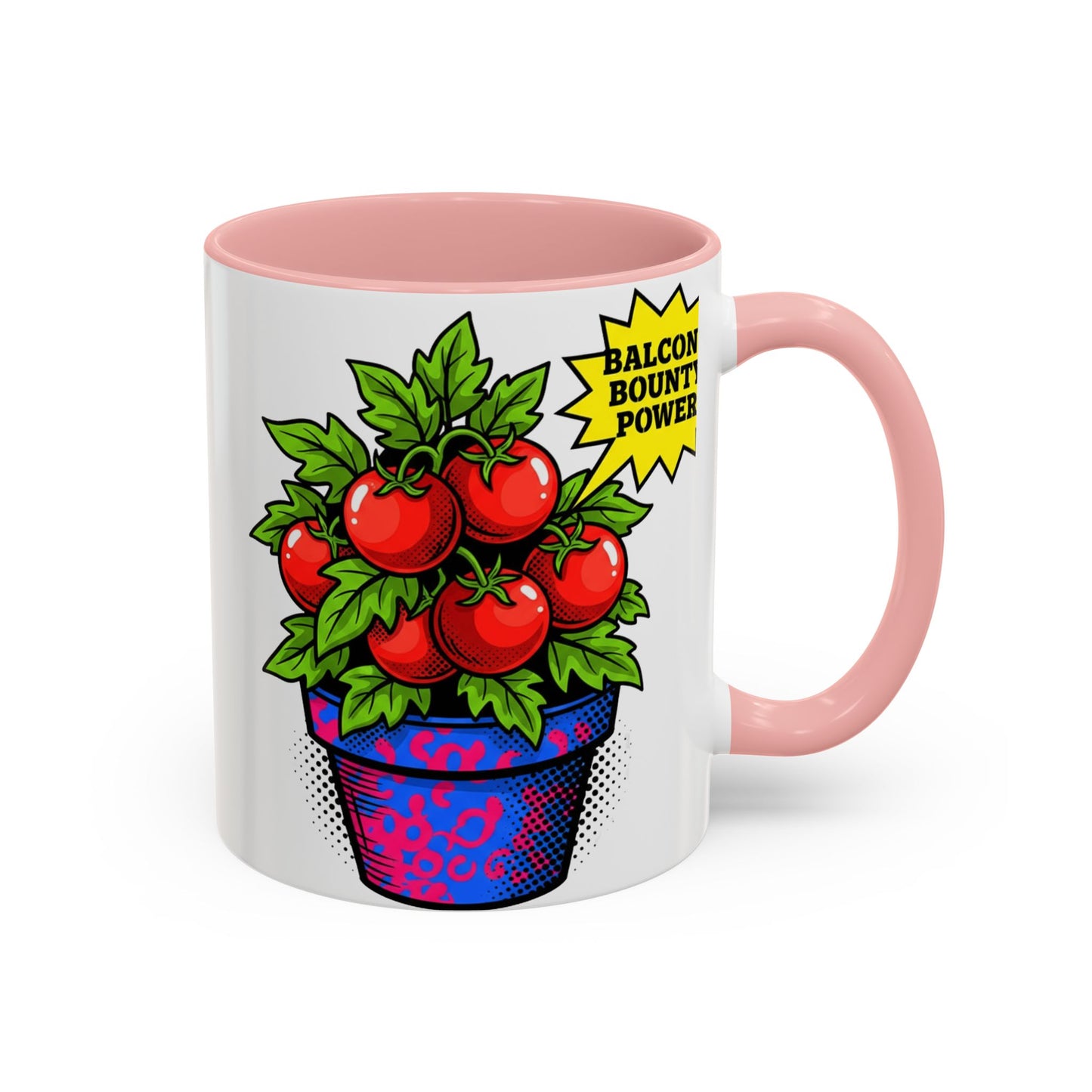 “Balcony Bounty Power!” Coffee Mug – Tomato Plant Garden Accent Mug