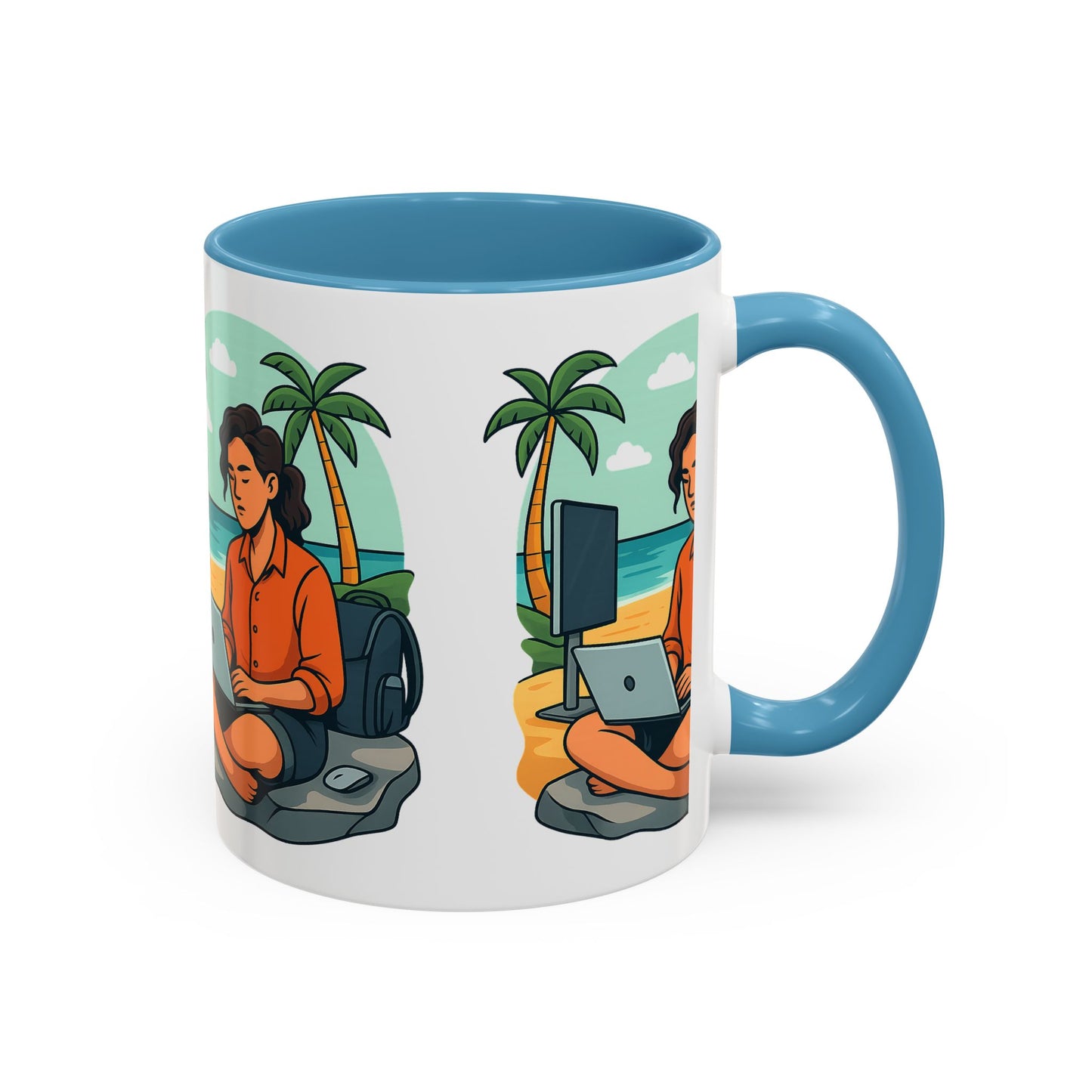 “Be Beautiful” Black-Trim Ceramic Coffee Mug