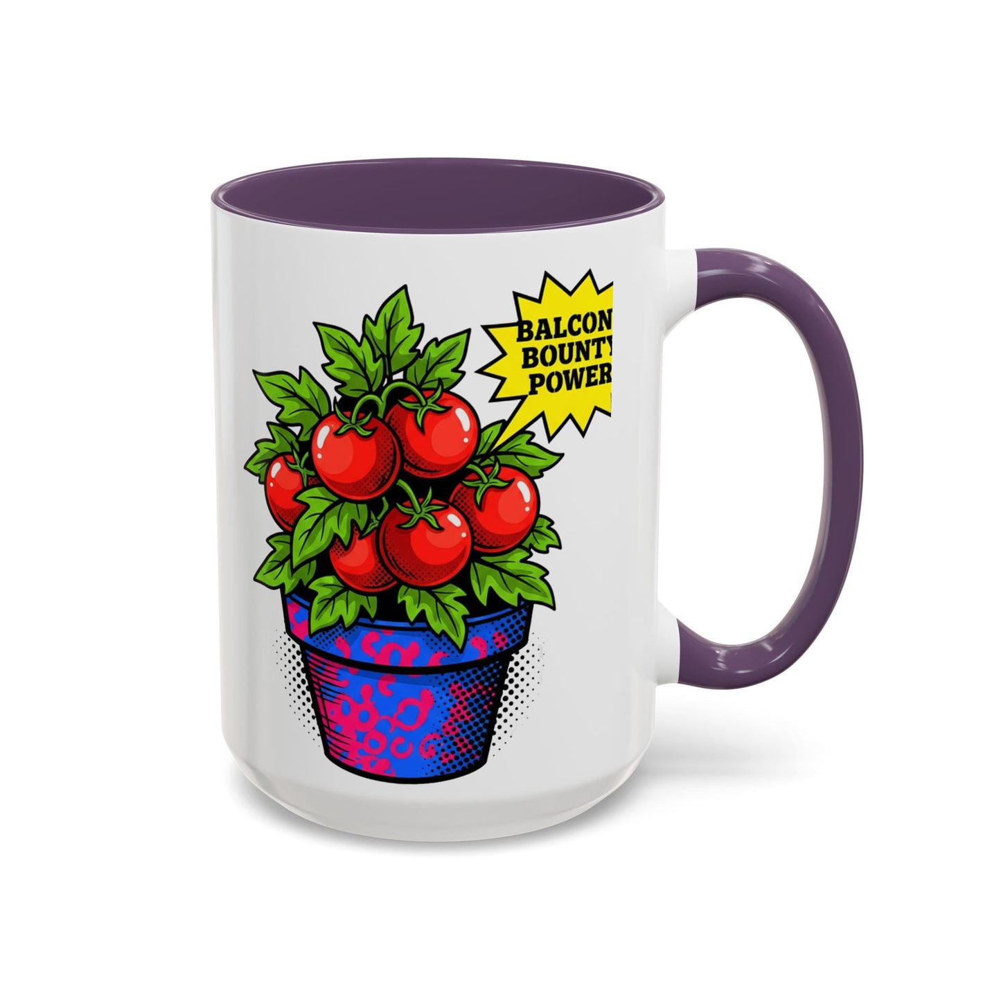 “Balcony Bounty Power!” Coffee Mug – Tomato Plant Garden Accent Mug