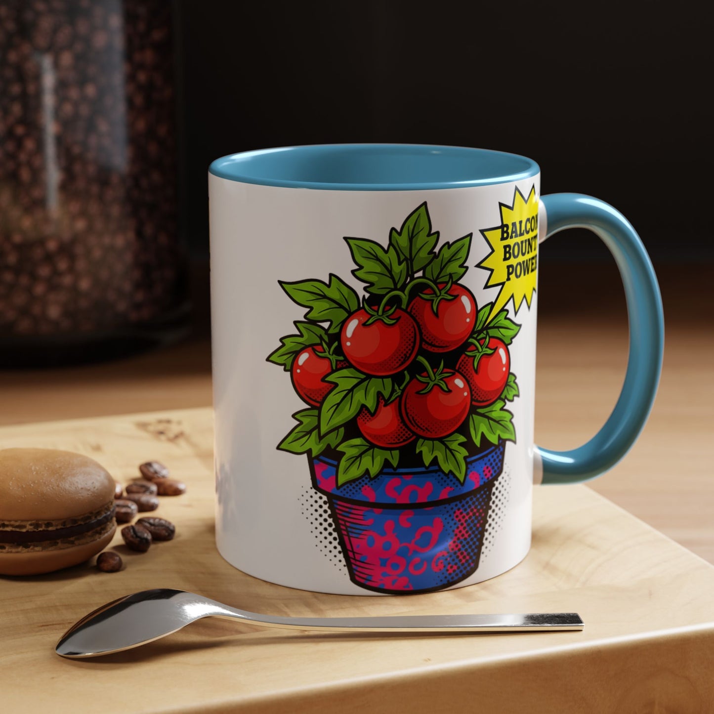“Balcony Bounty Power!” Coffee Mug – Tomato Plant Garden Accent Mug