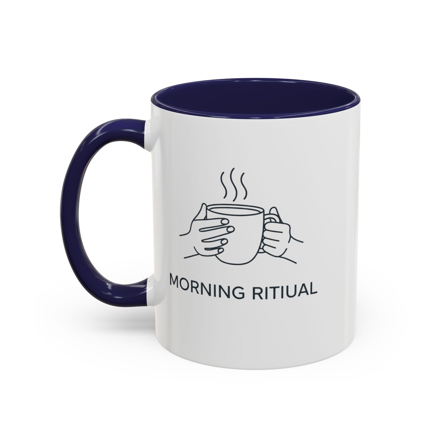 “Morning Ritual” Ceramic Coffee Mug, 11oz Accent Cup