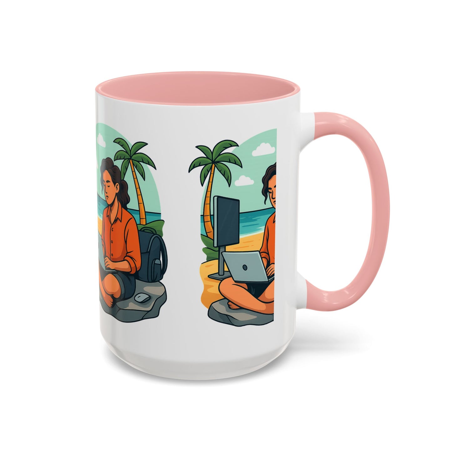 “Be Beautiful” Black-Trim Ceramic Coffee Mug