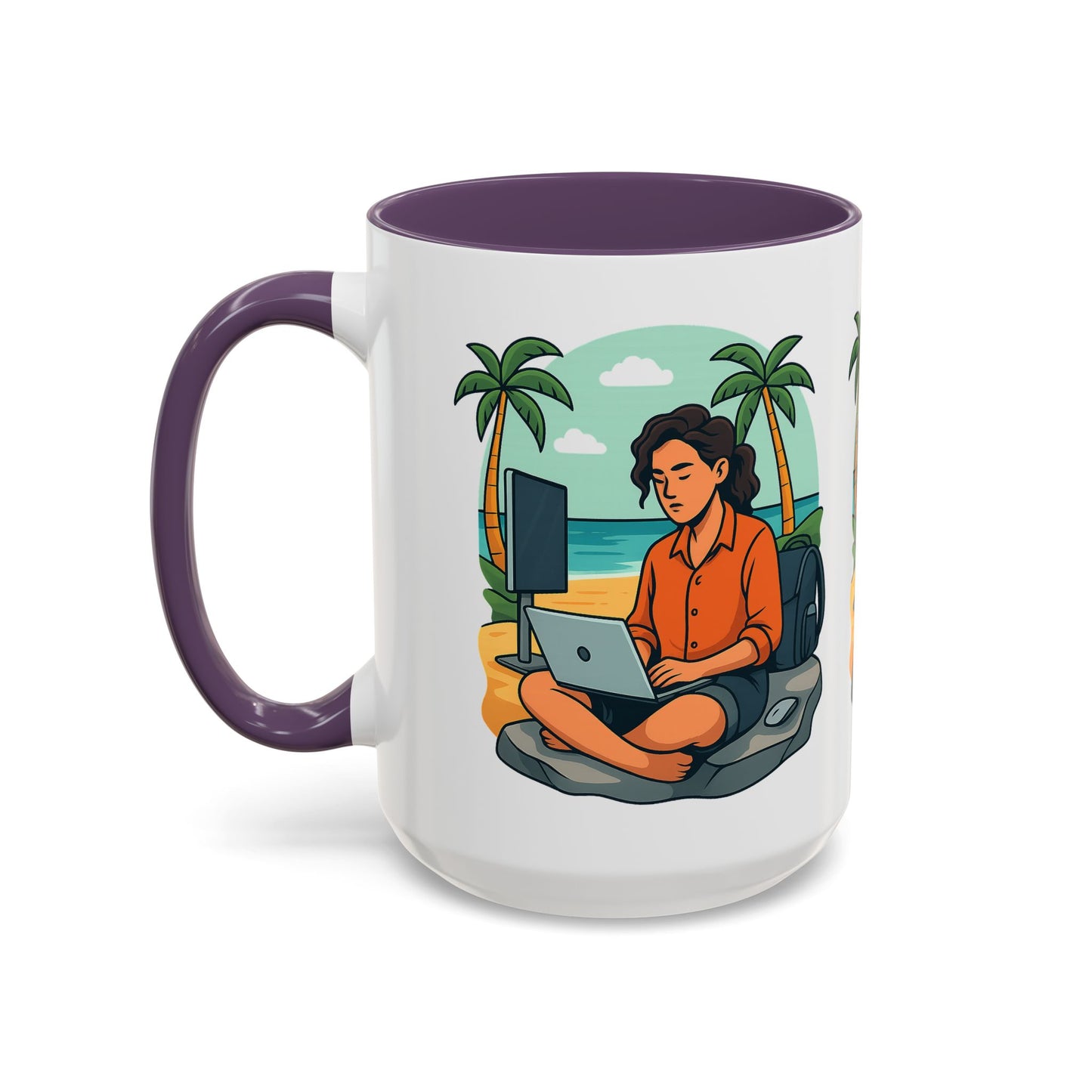 “Be Beautiful” Black-Trim Ceramic Coffee Mug