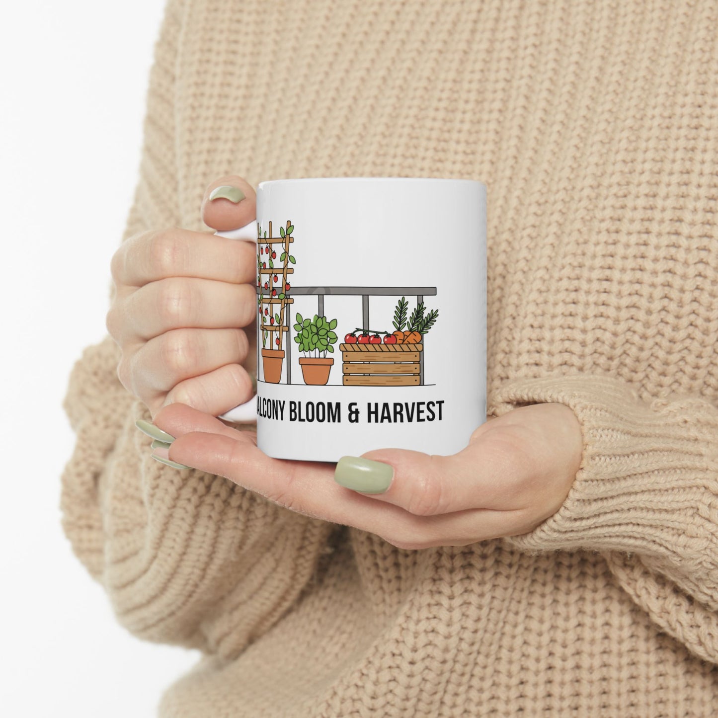 Farmers Market Harvest Mug Rustic Produce Stand Ceramic Coffee Cup