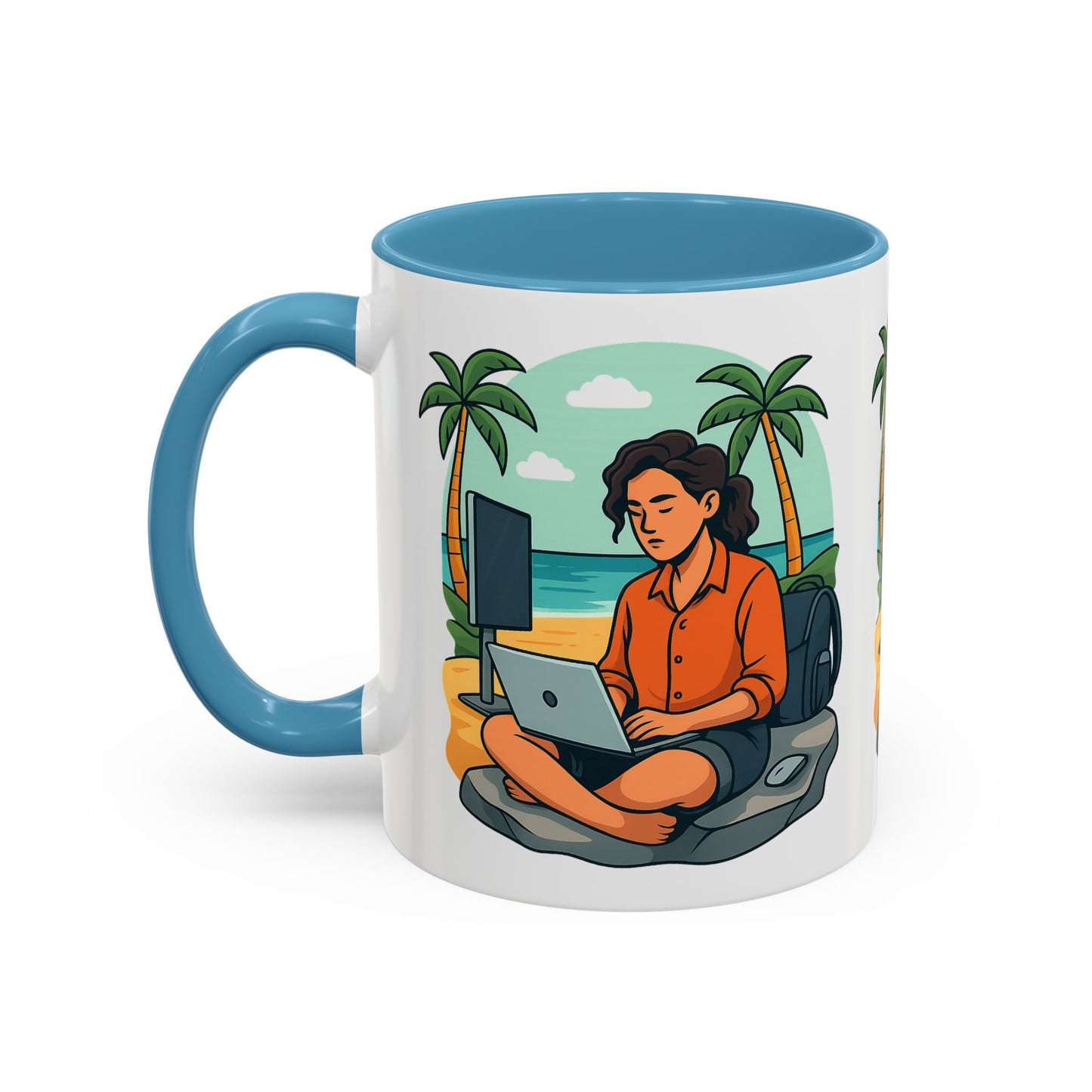 “Be Beautiful” Black-Trim Ceramic Coffee Mug