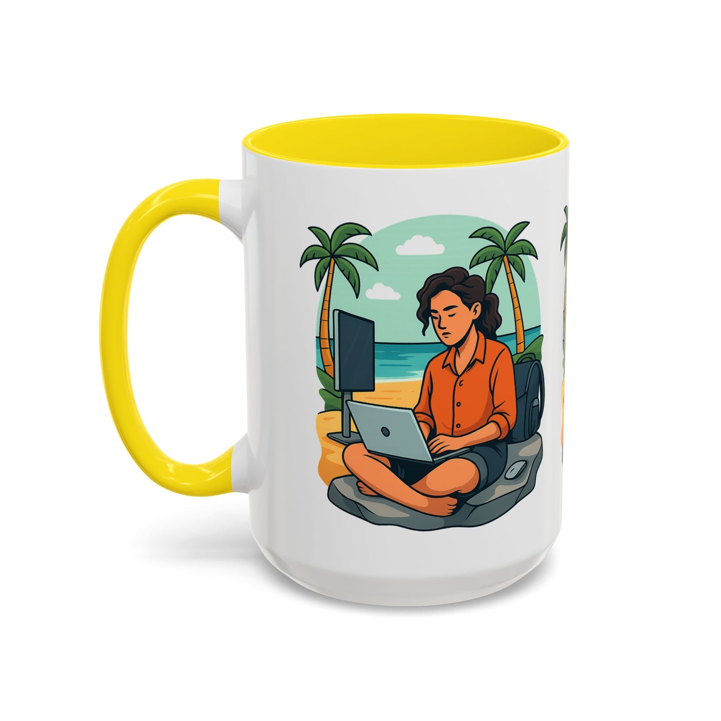 “Be Beautiful” Black-Trim Ceramic Coffee Mug