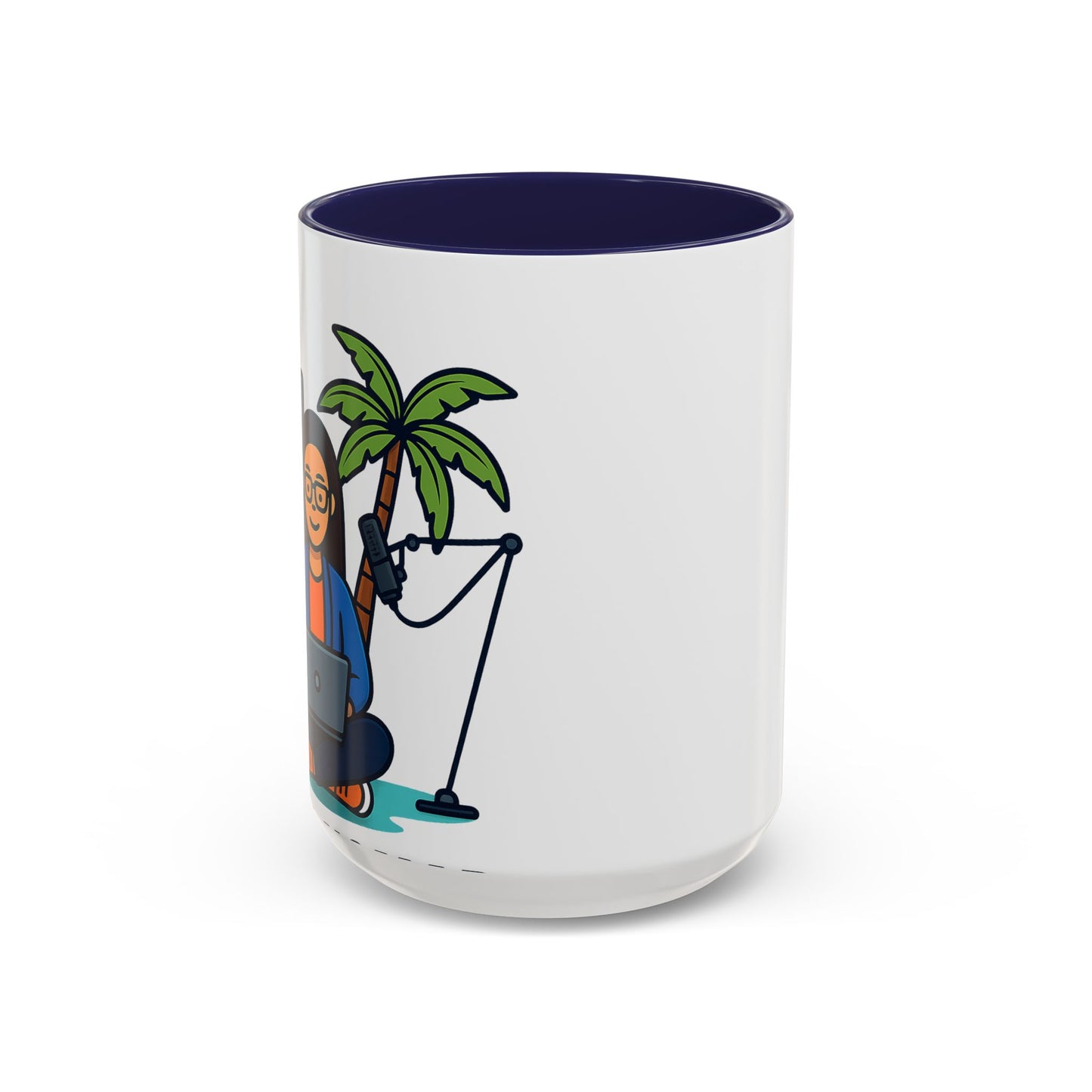 Island Podcast Coffee Mug Tropical Podcaster Illustration Ceramic Accent Mug