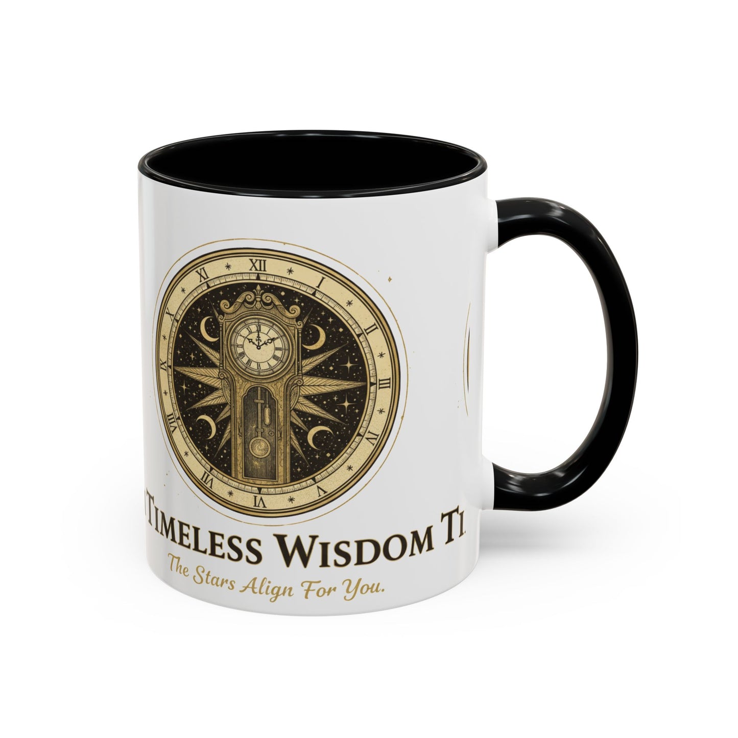 Vintage Celestial Clock Ceramic Coffee Mug | Timeless Wisdom Gift