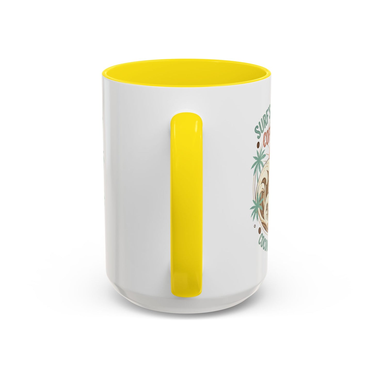 Coffee Mug “Surf’s Up Sunrise: Coconut & Caffeine” Tropical Surf Monkey Accent Mug