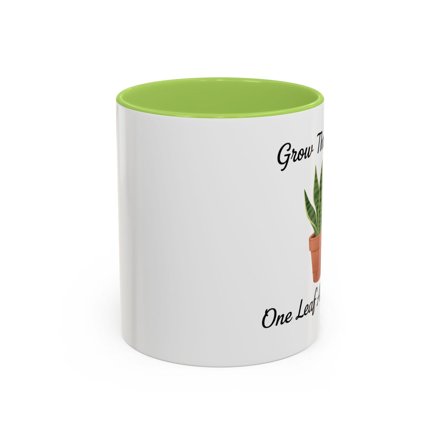 Grow Through It Coffee Mug “One Leaf At A Time” Plant Lover Ceramic Accent Mug