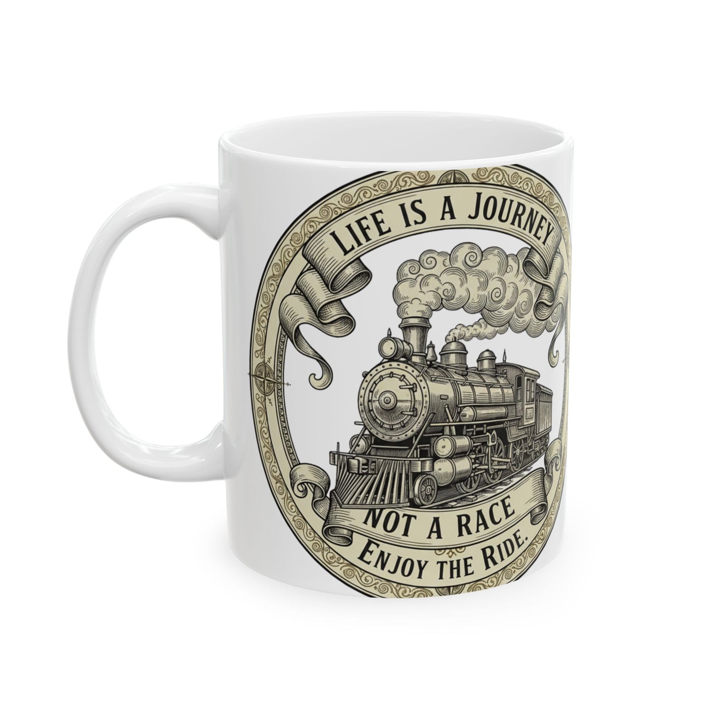 Vintage Camper Road Trip Coffee Mug “Enjoy the Journey” Ceramic Accent Mug