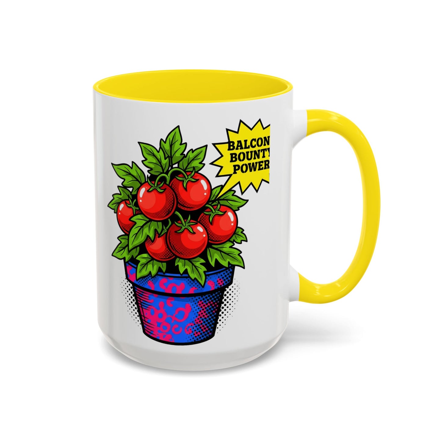 “Balcony Bounty Power!” Coffee Mug – Tomato Plant Garden Accent Mug