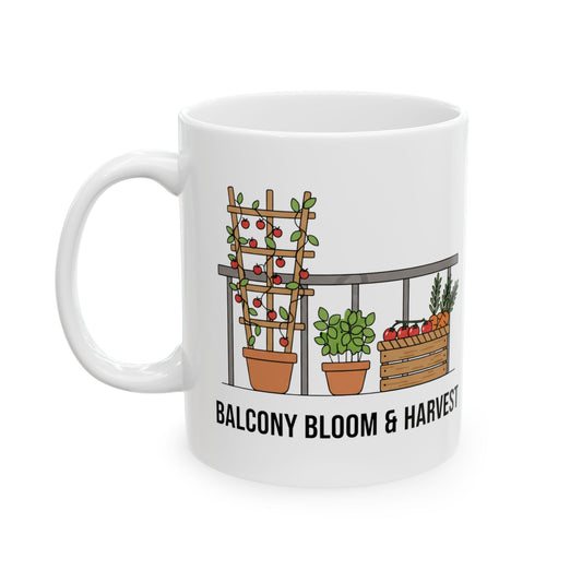 Farmers Market Harvest Ceramic Coffee Mug | Rustic Produce Gift