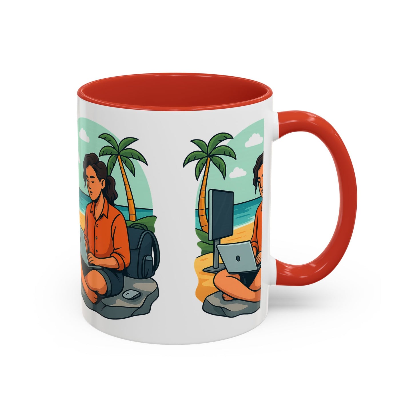 “Be Beautiful” Black-Trim Ceramic Coffee Mug