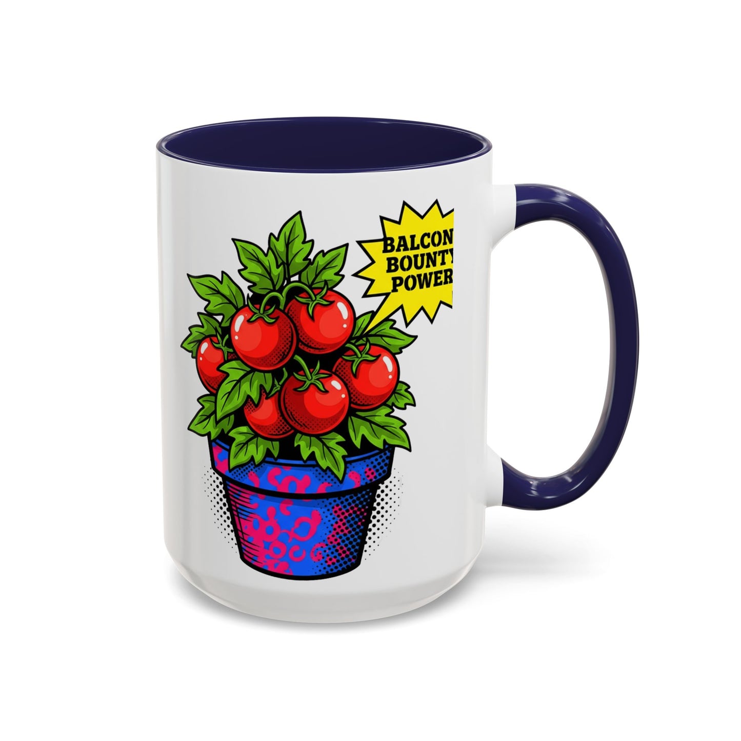 “Balcony Bounty Power!” Coffee Mug – Tomato Plant Garden Accent Mug