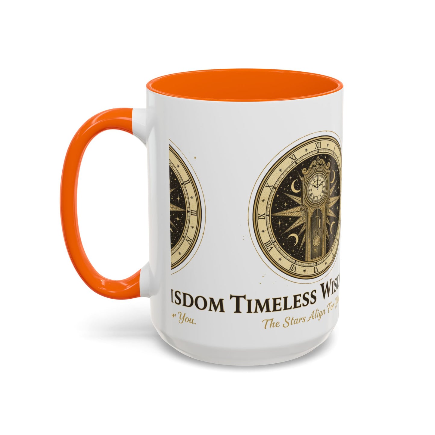 Vintage Celestial Clock Ceramic Coffee Mug | Timeless Wisdom Gift
