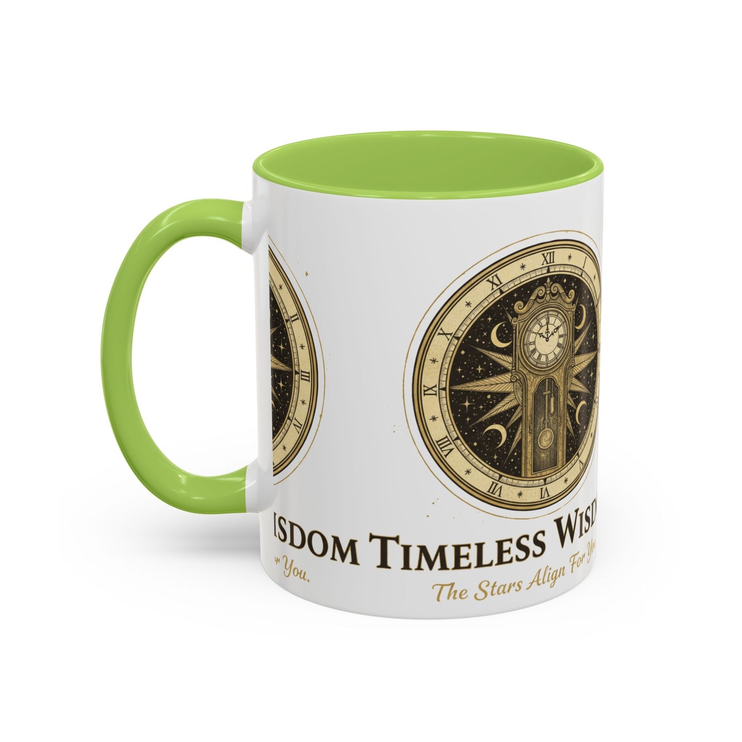 Vintage Celestial Clock Ceramic Coffee Mug | Timeless Wisdom Gift
