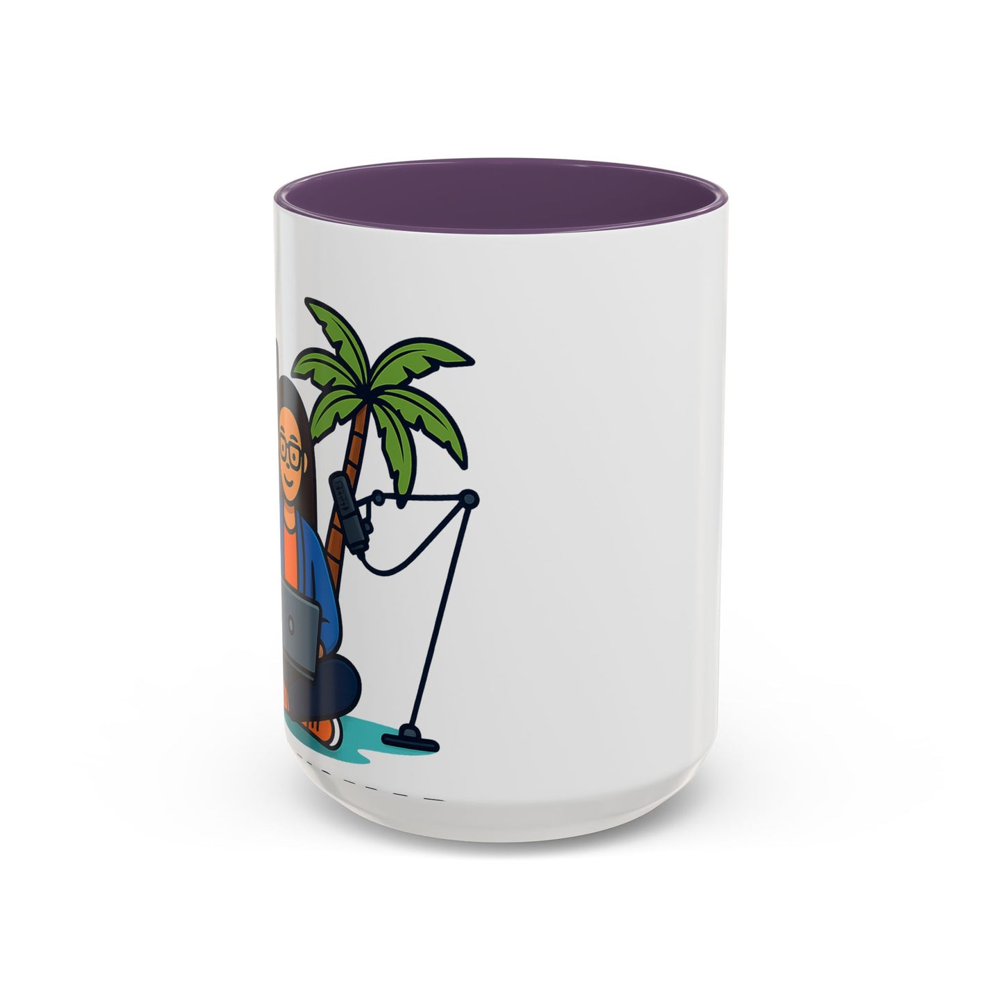 Island Podcast Coffee Mug Tropical Podcaster Illustration Ceramic Accent Mug