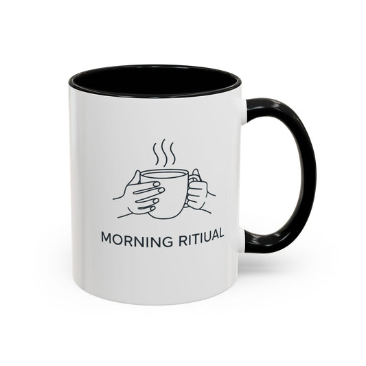 “Morning Ritual” Ceramic Coffee Mug, 11oz Accent Cup
