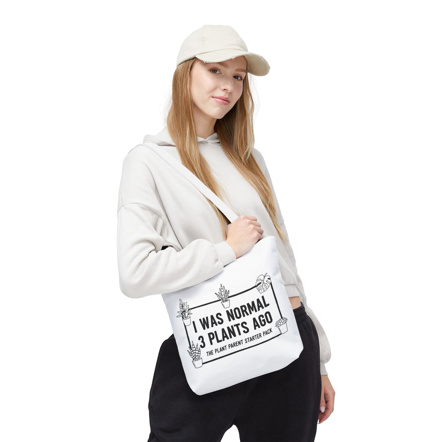 Funny Plant Parent Canvas Tote Bag | I Was Normal 3 Plants Ago Gift