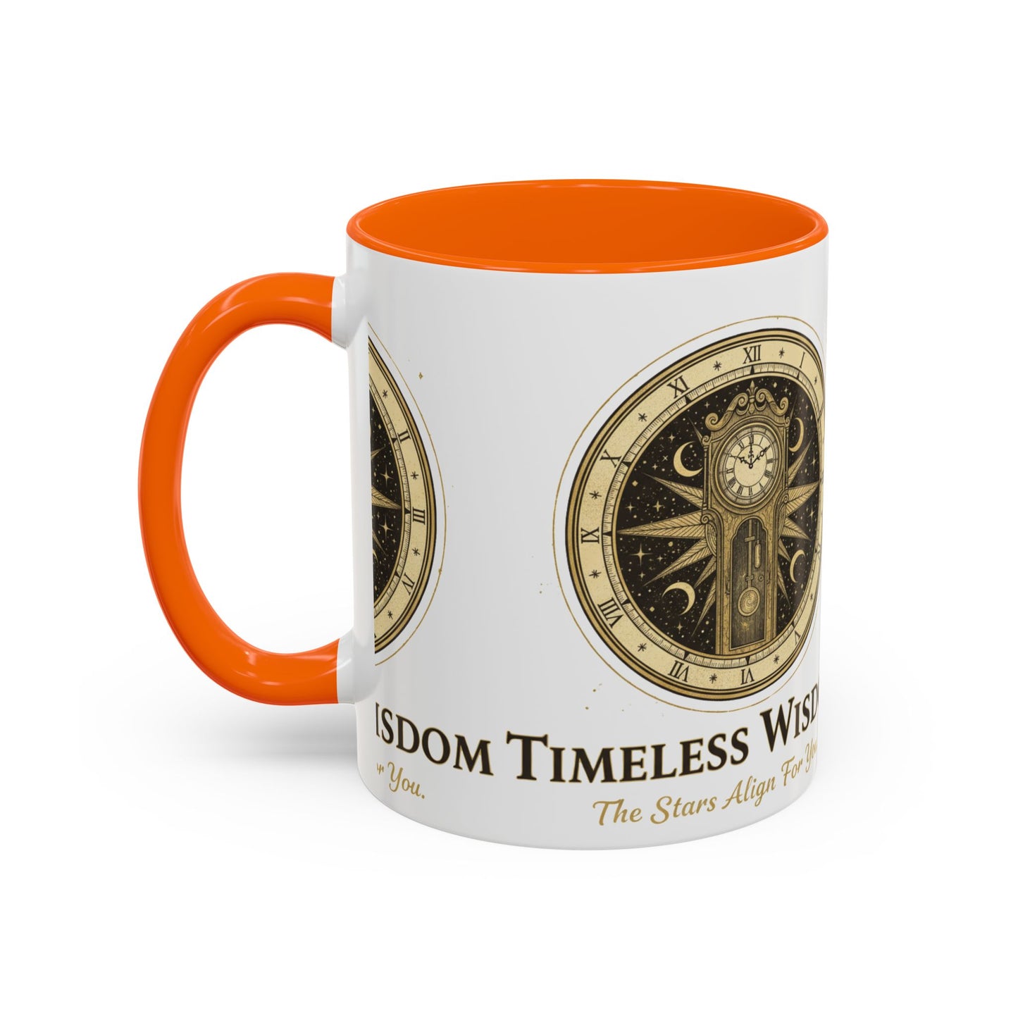 Vintage Celestial Clock Ceramic Coffee Mug | Timeless Wisdom Gift