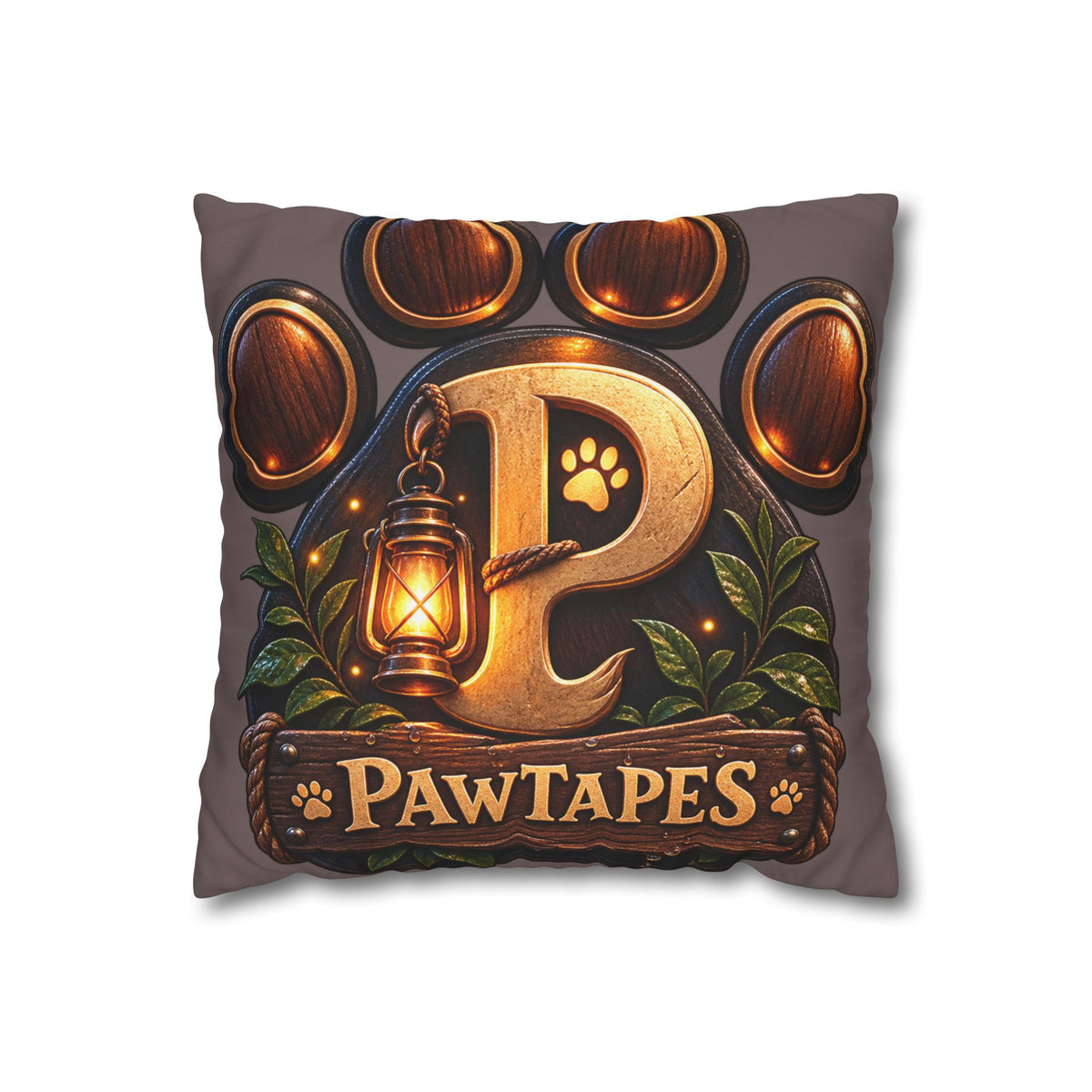 PawTapes™ Paw Print Pillow Cover | Cozy Double-Sided Poly Canvas Cushion Case | Pet Lover Gift