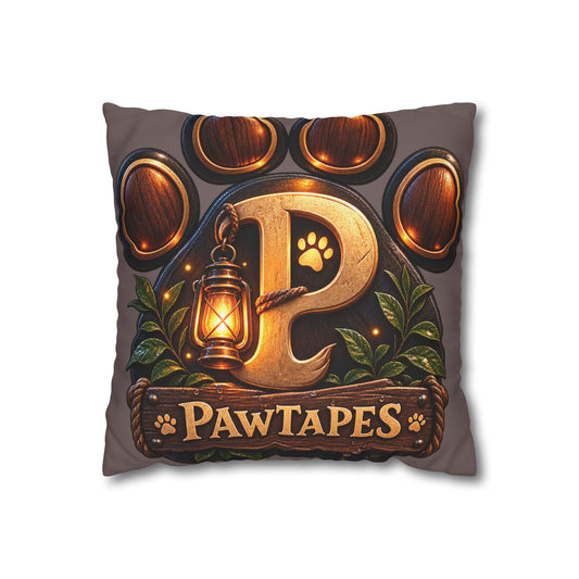 PawTapes™ Paw Print Pillow Cover | Cozy Double-Sided Poly Canvas Cushion Case | Pet Lover Gift