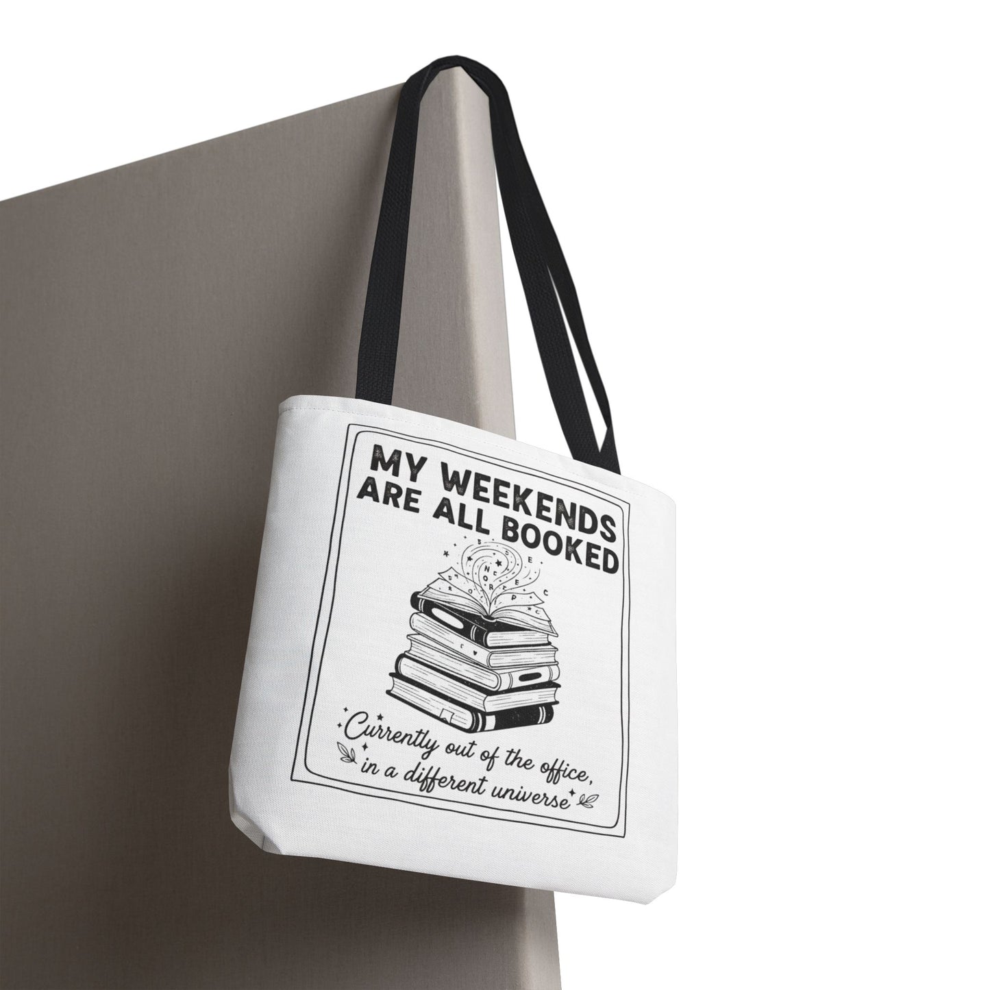 My Weekends Are All Booked Tote Bag | Funny Book Lover Gift | Bibliophile Aesthetic Canvas Bag | Literary Out of Office Tote