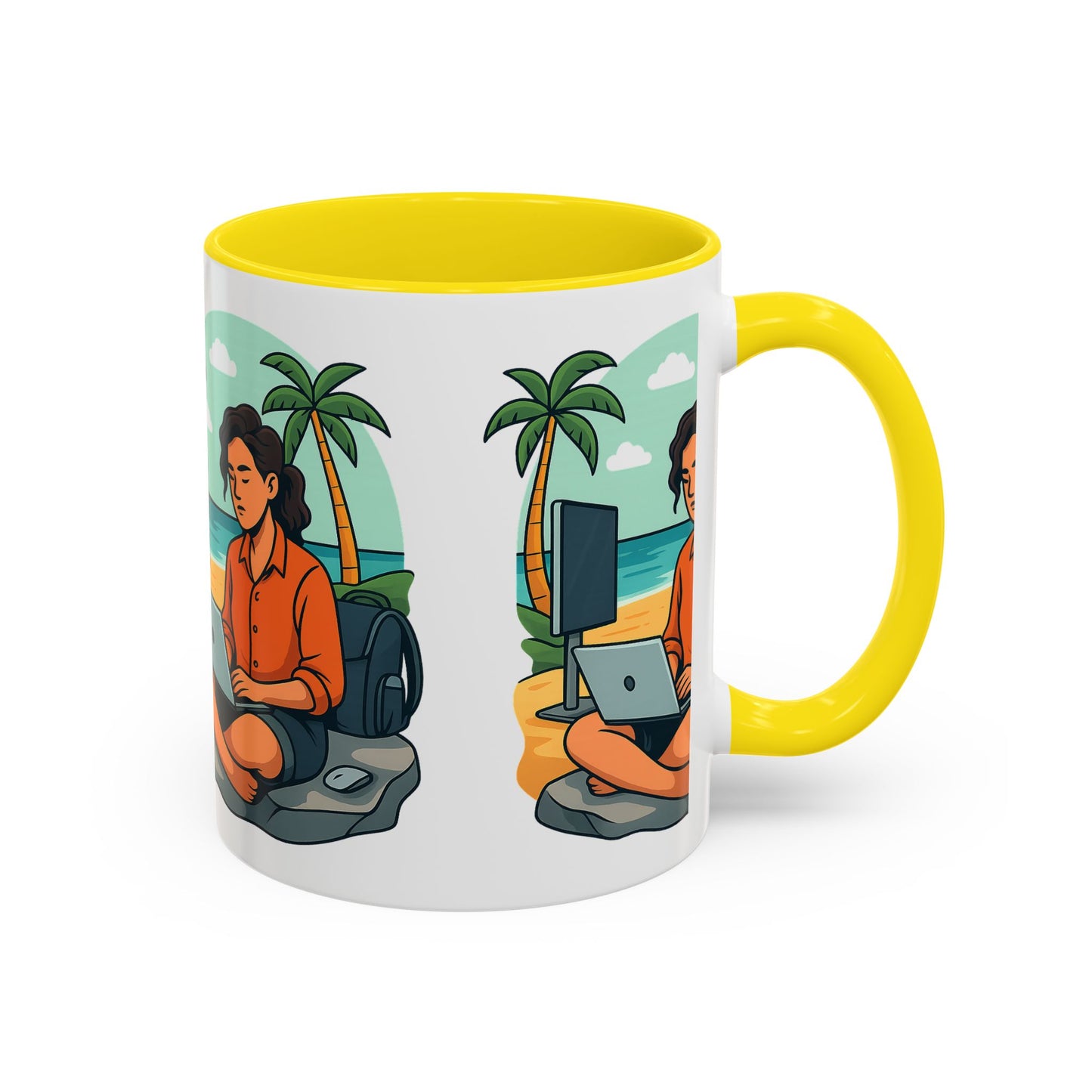 “Be Beautiful” Black-Trim Ceramic Coffee Mug