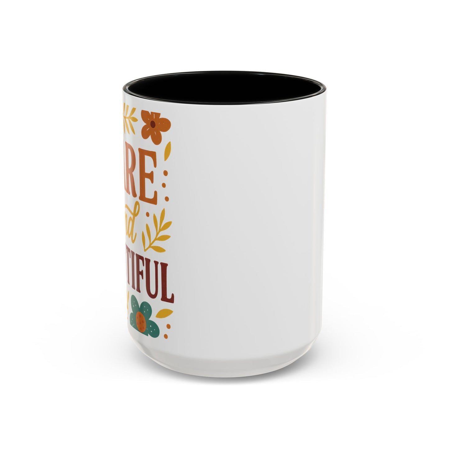 Beautiful Morning Floral Coffee Mug “You Are Beautiful” Inspirational Ceramic Accent Mug