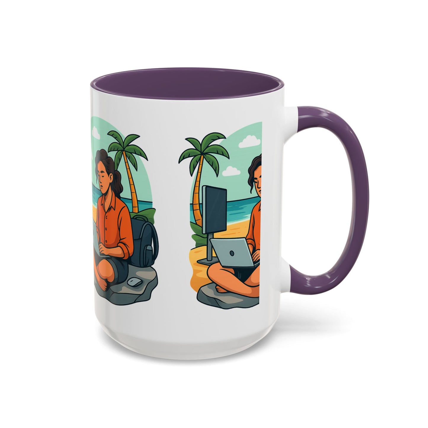 “Be Beautiful” Black-Trim Ceramic Coffee Mug