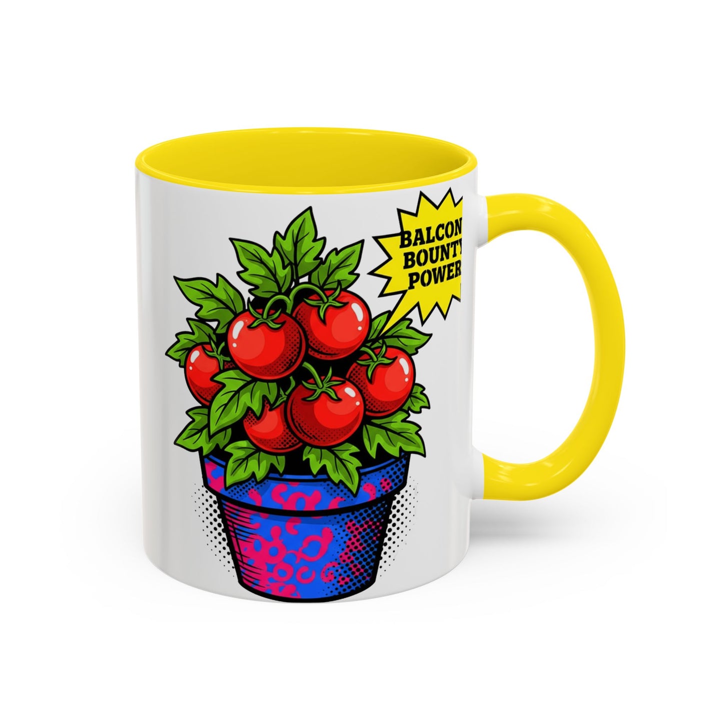 “Balcony Bounty Power!” Coffee Mug – Tomato Plant Garden Accent Mug