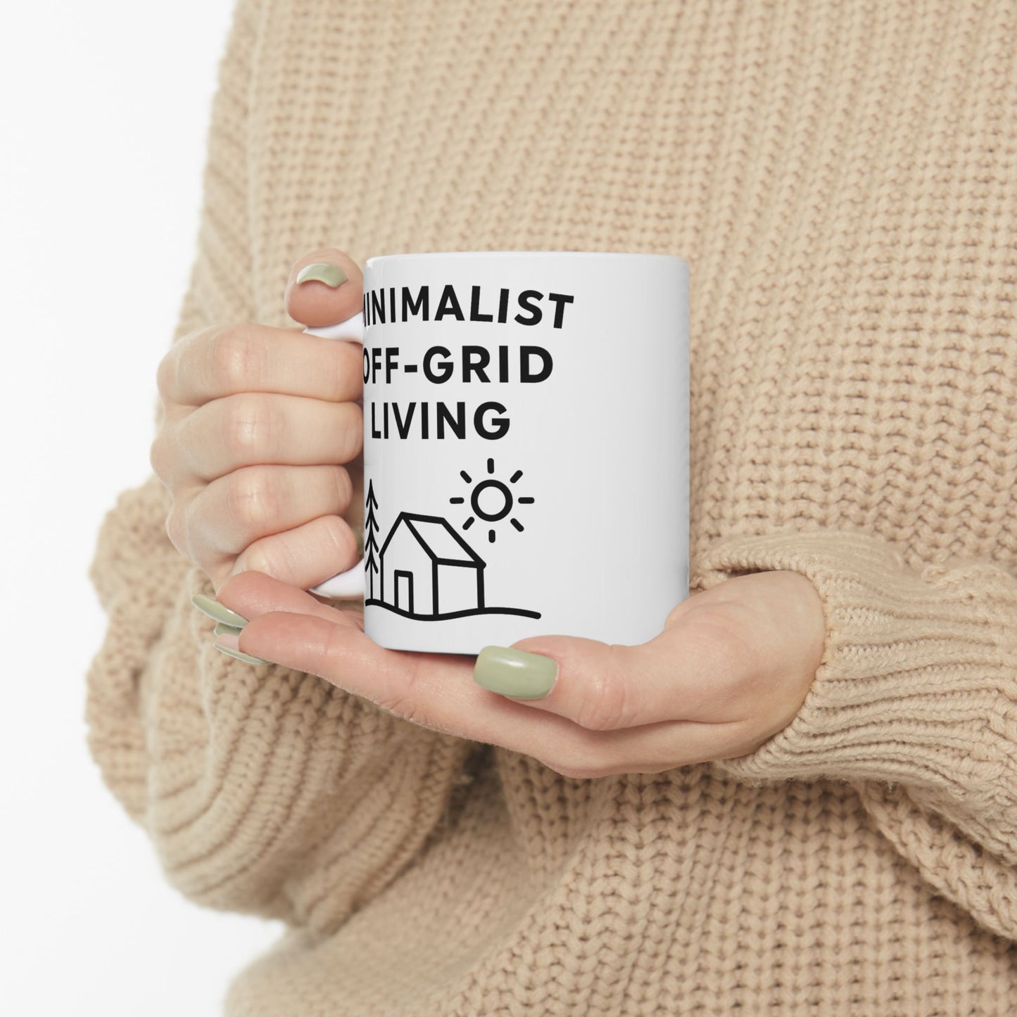 Minimalist Camper Ceramic Coffee Mug, 11oz or 15oz