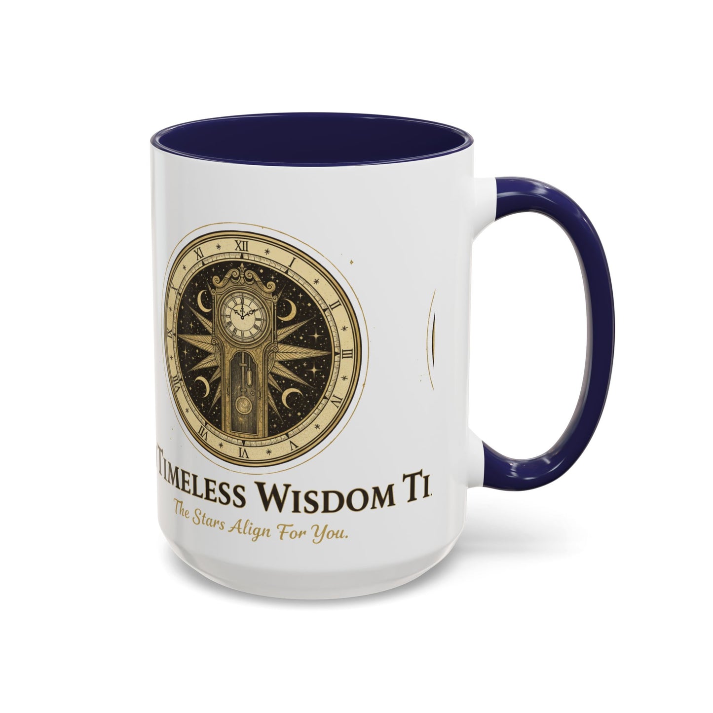 Vintage Celestial Clock Ceramic Coffee Mug | Timeless Wisdom Gift