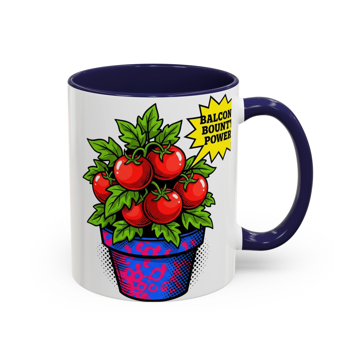 “Balcony Bounty Power!” Coffee Mug – Tomato Plant Garden Accent Mug