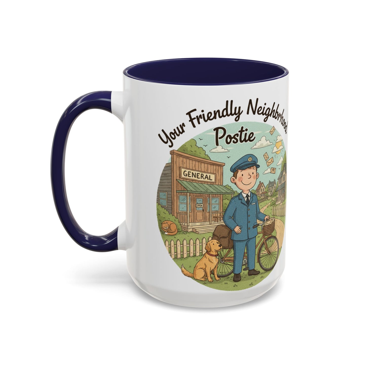 Cozy Neighborhood Coffee Mug Vintage Bike & Cottage Ceramic Accent Mug
