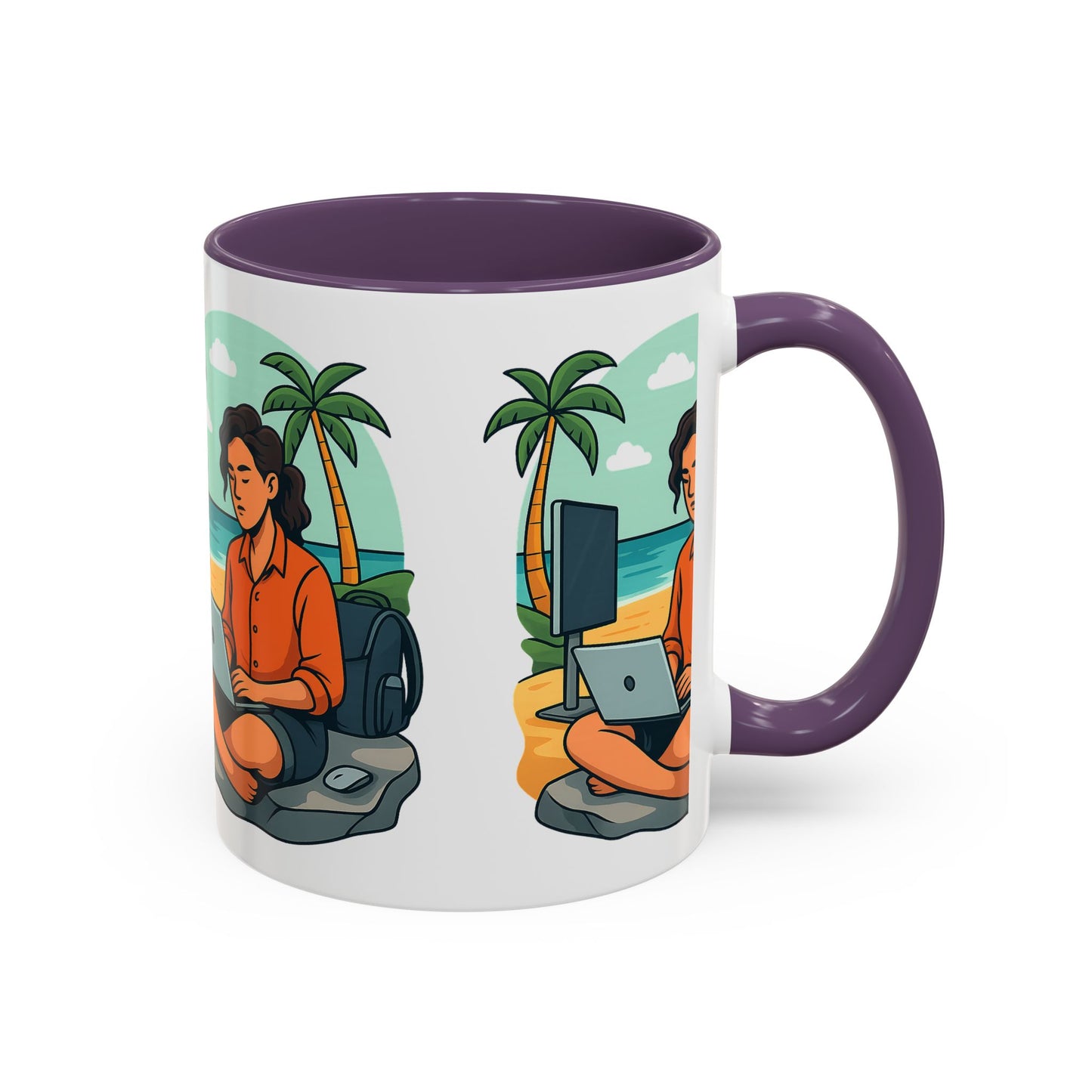 “Be Beautiful” Black-Trim Ceramic Coffee Mug