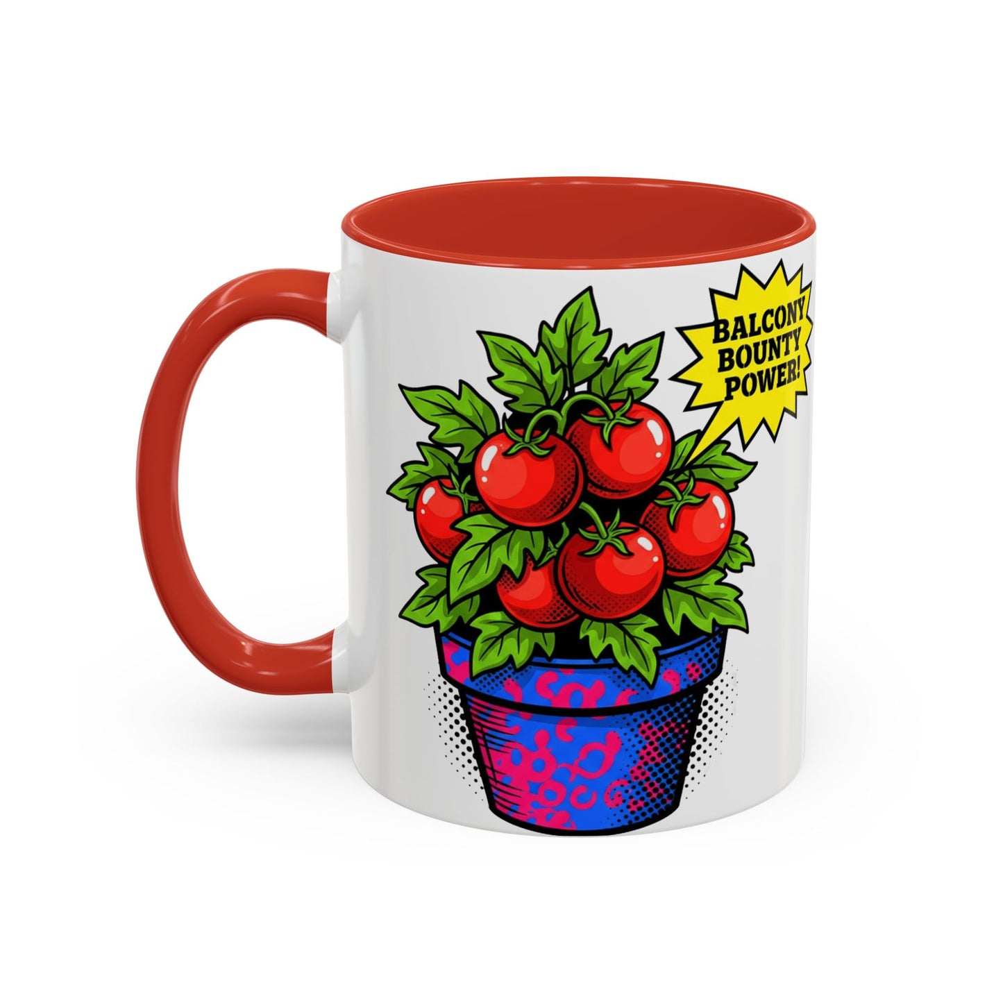 “Balcony Bounty Power!” Coffee Mug – Tomato Plant Garden Accent Mug