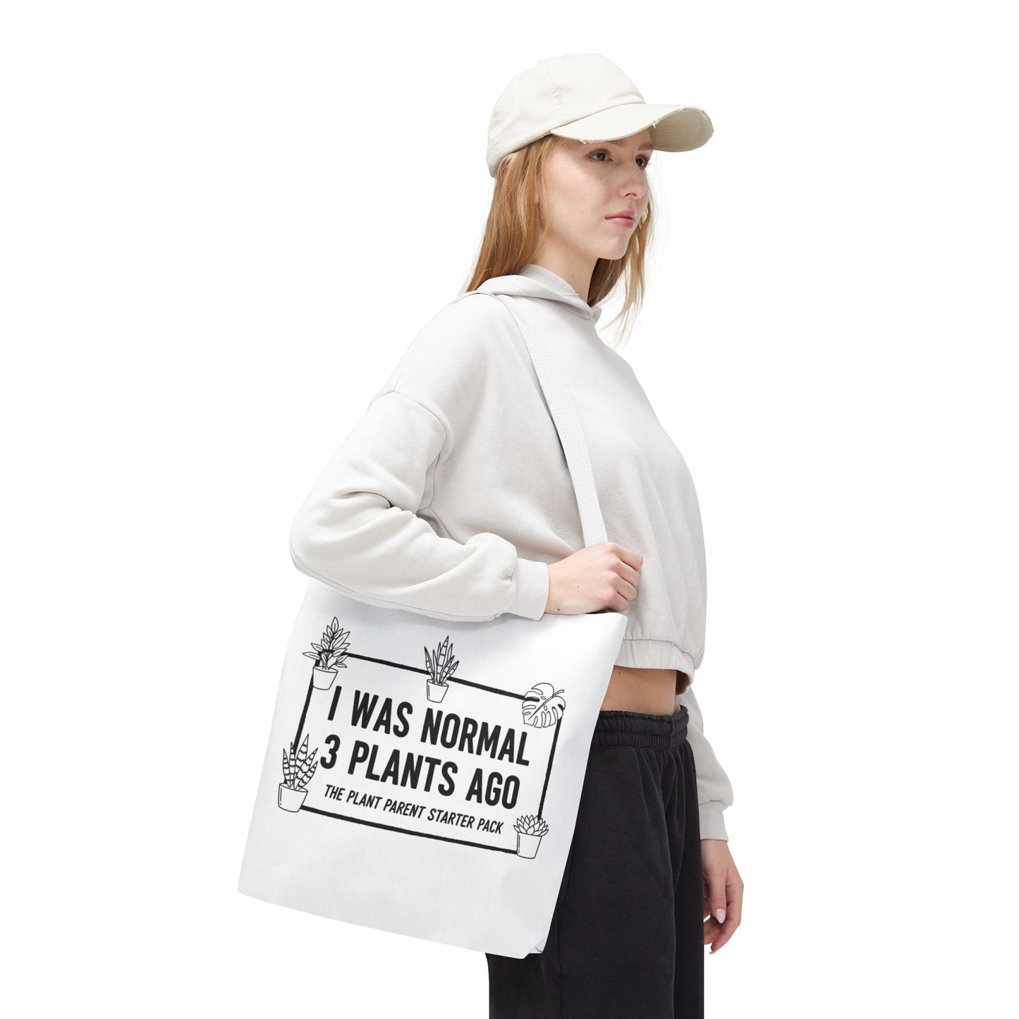 Funny Plant Parent Canvas Tote Bag | I Was Normal 3 Plants Ago Gift