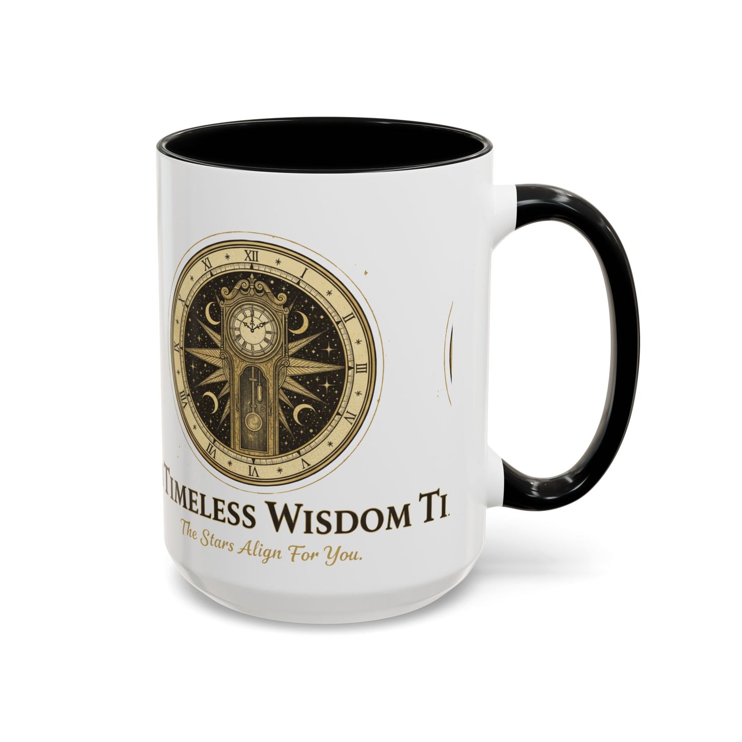 Vintage Celestial Clock Ceramic Coffee Mug | Timeless Wisdom Gift