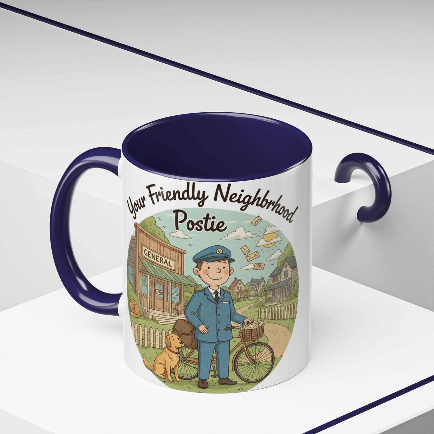 Cozy Neighborhood Coffee Mug Vintage Bike & Cottage Ceramic Accent Mug